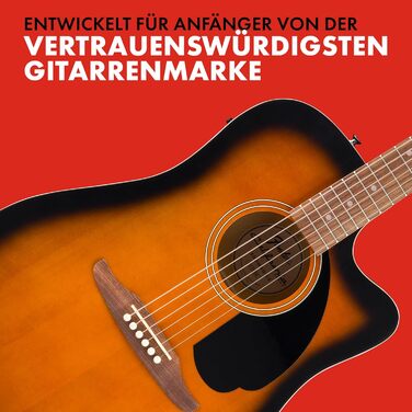 Акустична гітара Fender California Debut Redondo Dreadnought CE з вирізом, шпон з ялини, чорний колір, Natural (електроакустична гітара, 2-колірний Sunburst)