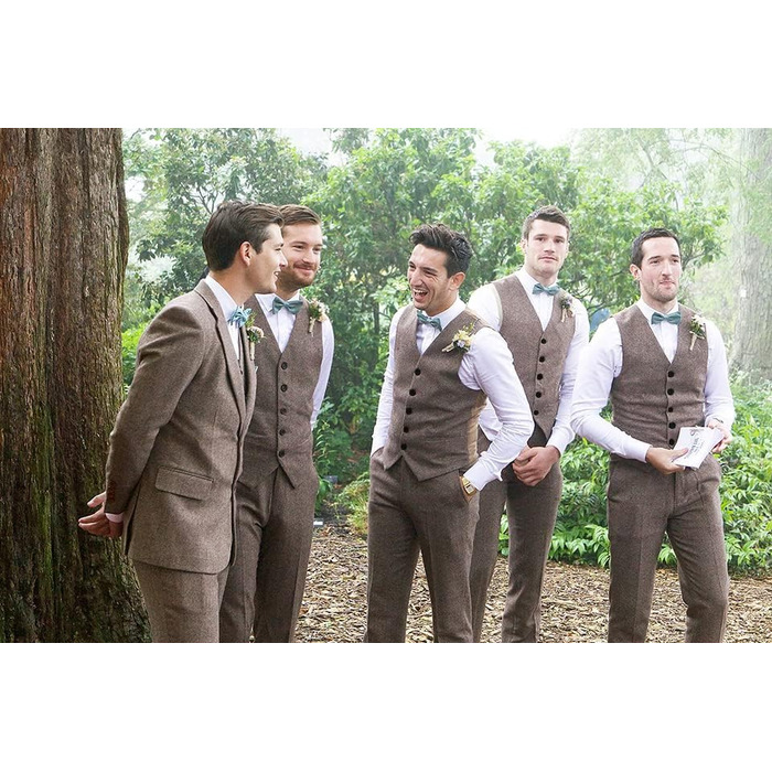 Жилет чоловічий RONGKI Showu з паєтками, слив фіт, для вечірки, весілля, елегантний костюмний жилет, стиль блейзера (L, візерунок 'єлочка/хакі3)