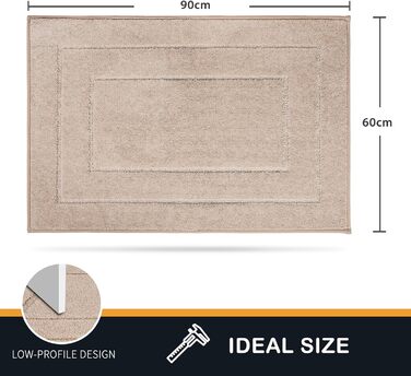 Килимок для дому PURRUGS 60x90 см, антиковзаючий, вбираючий, для собак, бруд, мокрі ноги, бежевий