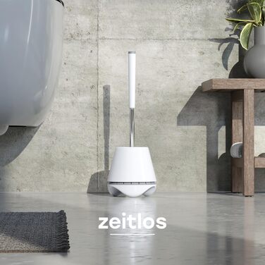 SAVEGA® Оригінальна силіконова щітка для унітазу - набір з тримачем - антибактеріальна, сіра, кругла