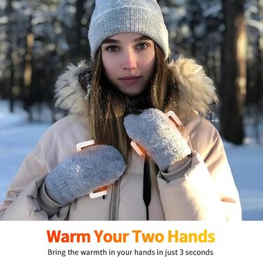 Електричні грілки для рук 2 шт. - багаторазові, USB, з 3 режимами нагріву, для дітей та жінок (чорний+білий)