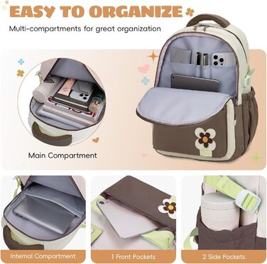 Шкільний рюкзак для дівчинки-підлітка 2025, для школи, гімназії, старшої школи, водонепроникний, для ноутбука 15.6