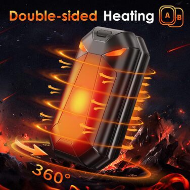 Електричні грілки для рук 2 шт. - подарунок для чоловіків на Різдво. Зігрівачі для активного відпочинку, походів, гольфу. Магнітні, акумуляторні, чорного кольору.