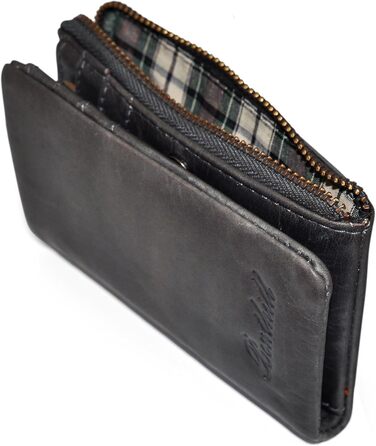 Benthill Small Wallet - Genuine Leather - Women's Wallet with RFID Protection - 6 Card Slots - Slim Wallet including Gift Box, Color: Gray