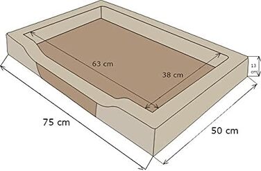 Крісло-ліжко для собак, 93x62 см, чорний Eco-шкіра, графітова матрац