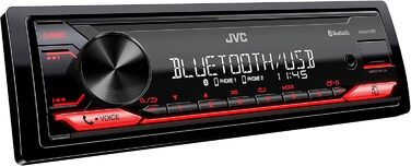 Автомагнітола JVC KD-X272BT з Bluetooth, USB, AUX, підсилювачем 4х50 Вт, червоне підсвічування, підтримка Spotify, цифровий медіаресивер