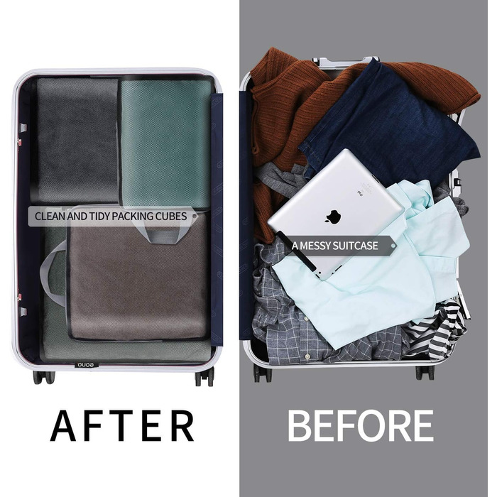 Органайзери для подорожей Eono by Amazon (4 шт.): компресійні куби для пакування валіз та рюкзаків