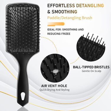 Набір гребінців для чоловічого стайлінгу DUAUI: 5 шт. для всіх типів волосся. Гребінець-щітка, гребінець для розчісування, круглий гребінець, гребінець з широкими зубцями, гребінець-хвостик. Професійні інструменти для перукарів