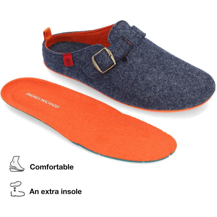 Тапочки Andrés Machado Dynamic Unisex (46 EU, Синій Оранжевий)