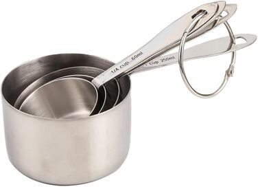 4-Piece Measuring Cup Set, Stainless Steel Measuring Cups, Baking Tool, Kitchen Accessories (Color: C, Size: as shown)