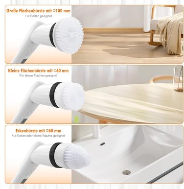 Електрична щітка для прибирання Ibergrif M34104 з 6 насадками, водонепроникна IPX7, з регульованою ручкою для ванної, кухні, підлоги