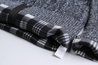 Чоловіча в'язана кофта-кардиган з коміром-стійкою та скандинавським візерунком. Тепла флісова куртка для чоловіків, XXL, темно-сірий