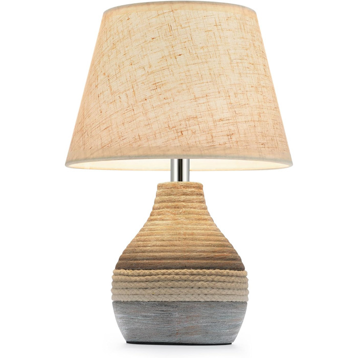 Бездротова керамічна настільна лампа з таймером, димером, лляним абажуром, пультом дистанційного керування, акумуляторна, в стилі Mid Century Modern