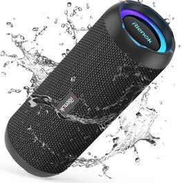 Портативна Bluetooth колонка RIENOK 30W з підсвіткою, IPX7 водонепроникна, чорна