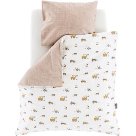 Постільна білизна Träumeland Kleine Farm, розмір: 80 x 80 см + 35 x 40 см - з найм'якішої бавовни, у практичному мішечку для гімнастики. Постільна білизна Träumeland Kleine Farm 80 x 80 + 35 x 40 см