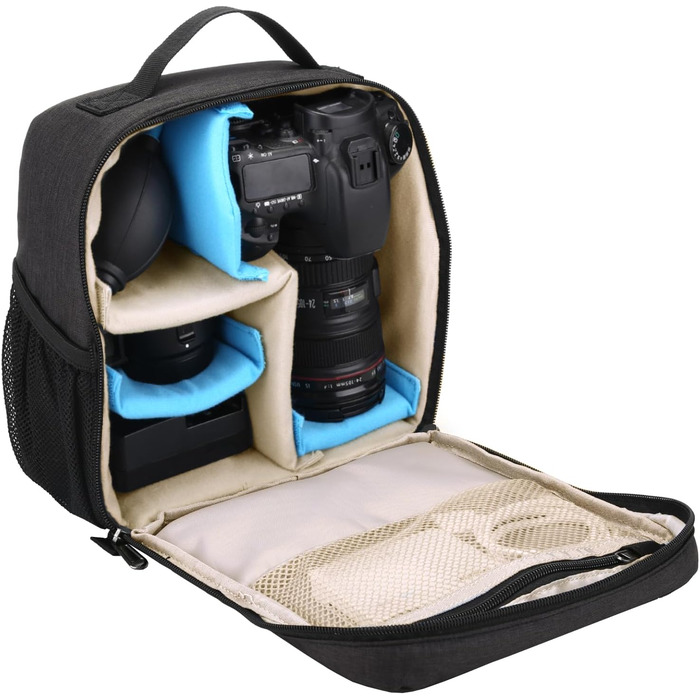 Чохол-вставка для камери BAIGIO з м'якою підкладкою, захисний, для об'єктивів та фотообладнання Sony, Canon, Nikon (чорний)