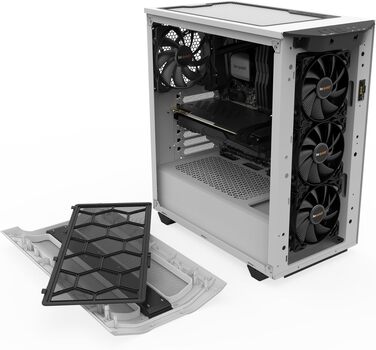 Корпус для ПК be quiet! Pure Base 500DX White, 3 вентилятори Pure Wings 2, ARGB підсвітка, підтримка радіаторів до 360мм, загартоване скло, білий