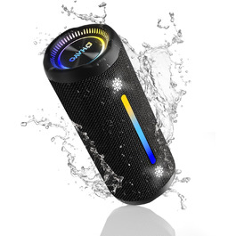 Bluetooth Портативна Колонка OHAYO з LED підсвіткою, 25W, IPX7, 24h, Bass Boost, 6 RGB режимів, для активного відпочинку, чорна