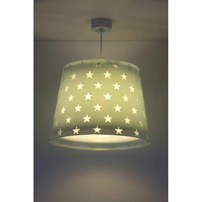 Dalber - Pendant light with star pattern, green, 33 x 33 x 25 cm