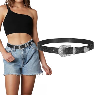 Жіночий шкіряний ремінь JasGood для джинсів та штанів. Вінтажний стиль, Західний дизайн. Розміри: M (110 см), XXL (140 см)