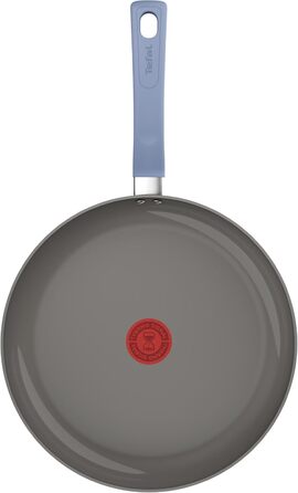 Набір посуду Tefal CERA BRIGHT ON 7 предметів: сковорідки 20/24/28 см, каструля 16 см, каструля 24 см + кришки. Керамічне антипригарне покриття, алюмінієвий корпус, індикатор нагріву Thermo-Signal, для всіх типів плит, бежевий (блакитний)