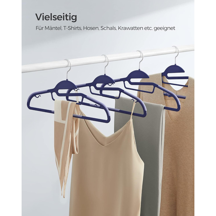 Плечики для одягу SONGMICS, 20 шт., пластикові, обертаються, сірі, для економії місця