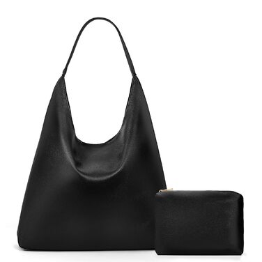 Сумка жіноча GSenhui Hobo Bag чорна шкіряна велика шопер для роботи, навчання, покупок - вінтажний стиль