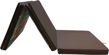 Goliez Folding Mattress 3-Piece Folding Mattress Guest Mattress, Foam Mattress, Folding, Foldable Camping Bed, Washable Cover (Brown, Single (190x60x7cm))