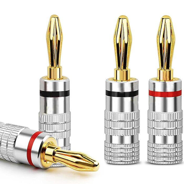 4 шт. бананові конектори для акустичних кабелів, 4 мм, аудіо-роз'єми для підключення до підсилювача, сумісні з кабелями до 4 мм