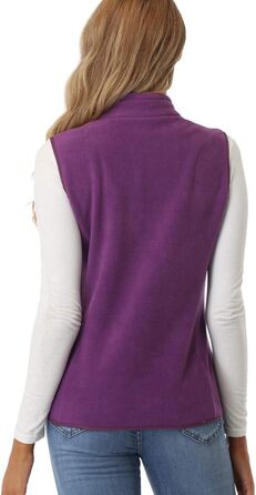 Жіноча флісова жилетка Fuinloth, легка, без рукавів, зі стійким коміром та кишенями на блискавці, оливковий (3XL, фіолетовий)