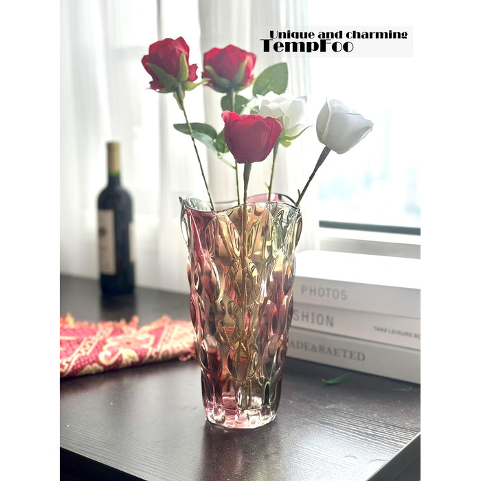 Велика скляна ваза для квітів, декор, подарунок для жінки, сучасний дизайн, ваза для мами