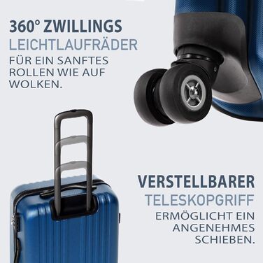 Набір валіз FERGÉ 3 шт. з жорстким корпусом, розширюваний, Toulouse (ручна поклажа, L, XL), валіза на коліщатках, 4 колеса, 100% ABS, рожевий (3 шт., Royal-blue)