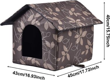 Зручний вологостійкий будиночок для котів та собак на вулицю, зимовий, з м'яким знімним килимком (L)