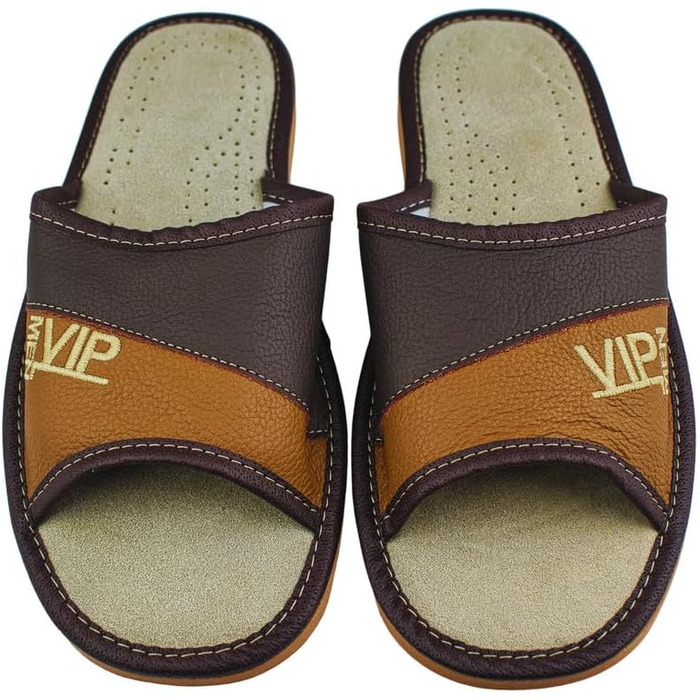 Чоловічі тапочки APREGGIO з натуральної шкіри – комфортні та зручні, розмір 40-46 (EU), колір бронзовий