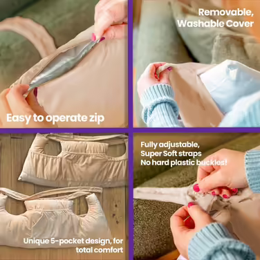 KOKOBAL Post-Mastectomy Pillow for Recovery After Breast Surgery, Choose Your Color, Convenient Ice Pack Pockets, Transforms into a Soft Cloud Pillow, Soothing Brown