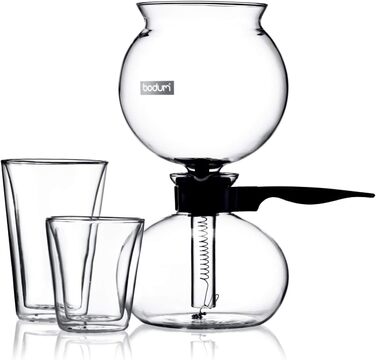 Кавоварка Bodum Pebo 1208-01, 1 л, чорна, сифоновий тип