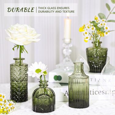 Набір ваз Knospenvasen, 12 шт. – міні вази для квітів, декору та весіль (зелені)