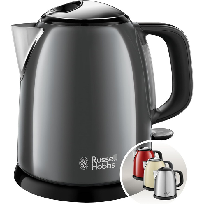 Електричний чайник Russell Hobbs 1.0л Colours+ з нержавіючої сталі (2400W, швидке кип'ятіння, фільтр від накипу, індикатор рівня води, компактний)
