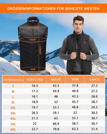 Обогревна жилетка для чоловіків: USB жилетка для активного відпочинку - 11 зон обігріву для мото, риболовлі, катання на лижах, бігу, гольфу, походів, верхової їзди (батарея не входить у комплект) Чорний XL