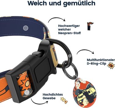 Набір повідка та нашийника для собак, регульований, чорний, S (28–43 см, 1.5 м)