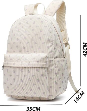 Шкільний рюкзак для дівчаток: легкий, з квітковим дизайном (фіолетовий). Підходить для школи, подорожей та ноутбука.