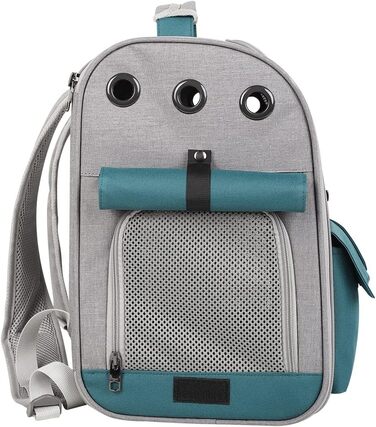 Транспортна сумка для домашніх тварин: котів та собак до 10 кг, рюкзак, дихаюча, складана, блакитна, для подорожей, схвалена авіакомпаніями