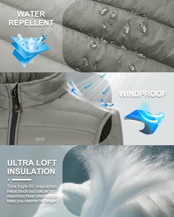 Чоловіча степкова жилетка 33,000ft для активного відпочинку та спорту. Гібридна жилетка з 5 кишенями, тепла, з капюшоном, для походів та їзди на коні (4XL, кам'яно-сірий)