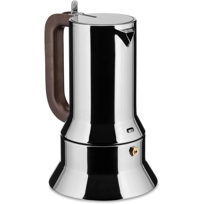 Alessi 9090/6 Espresso Machine, 6 Cups, for Induction, Stainless Steel, Silver, 15.5 x 13.5 x 27 cm, 15.5 x 13.5 x 27 cm, Single