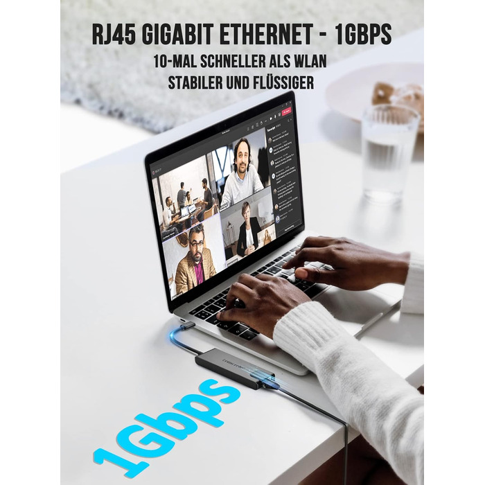 Lemorele USB-C хаб 14-в-1: док-станція з 3 портами дисплея (2 HDMI 4K + VGA), 5 USB (3x USB 3.0), 100W PD, SD/TF кардрідер, аудіо, сумісна з MacBook, Dell, Windows