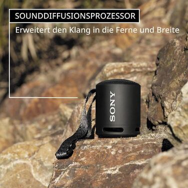 Портативна Bluetooth колонка Sony SRSXB13/B Extra Bass, чорна - Водонепроникна, USB-C, до 16 год роботи