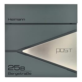 Поштова скринька Verda з газетницею, нержавіюча сталь, антрацит, 2 ключі - дизайнерська настінна скринька з прихованим замком