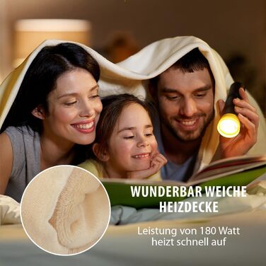 Електрична ковдра Alpina 180x130 см - 60W, 3 режими нагріву, біла, поліестер