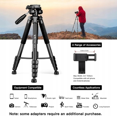 Мобільний штатив для камери Victiv NT72 з поворотною головкою та тримачем для телефону