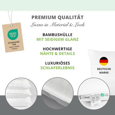 Бамбукова подушка Greenhome Lifestyle 40x60 см, 610 г, супер м'яка, для дивану та ліжка, внутрішня подушка, наповнювач